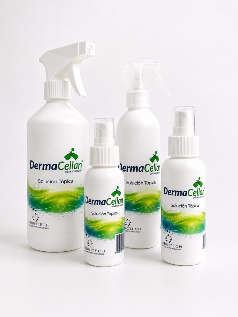 Envases de DermaCellan® de 500, 250, 120 y 60 ml